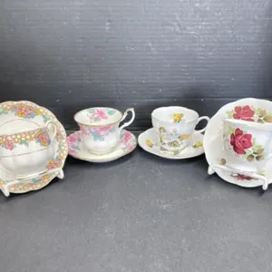 4 Royal Albert Teacups & Saucers