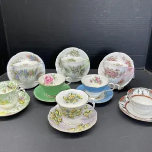 8 English Teacups & Saucers - 3 Paragon, 5 Royal
