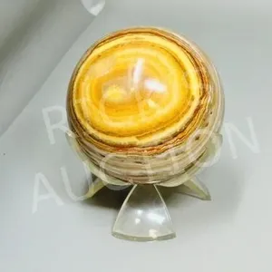 polished Onyx sphere on stand - 3"