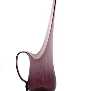 Vintage MCM Purple Swung Glass Pitcher 17”