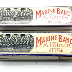 (2) Vintage Marine Band M. Hohner Harmonicas in