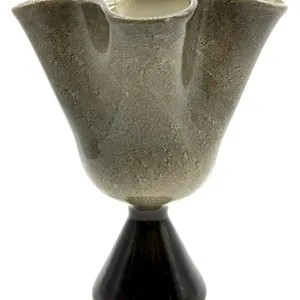 Art Glass Footed Handkerchief Vase 8.5”