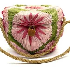 Vintage Woven Basket Handbag 8” x 7” x 6”