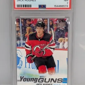 2018 UD Jack Hughes Young Guns PSA 7