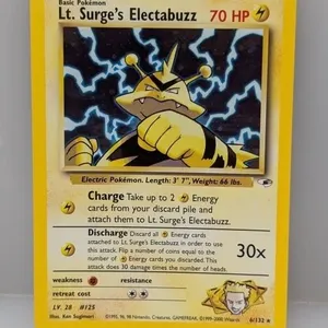 Pokemon 2000 Lt Surges Electabuzz Holo 6 Crease
