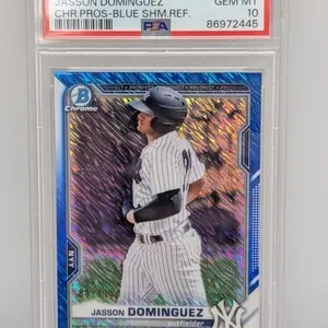 2021 Bowman Ch Dominguez Blue Shim Ref /150 PSA 10