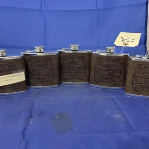 5 - Chrome/Leather Whisky Flasks