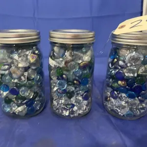 3 Jars of Assorted Aquarium Marbles