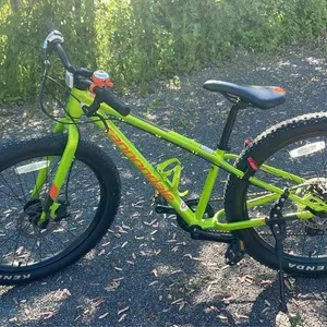 Green Cannondale kids mountain bicycle