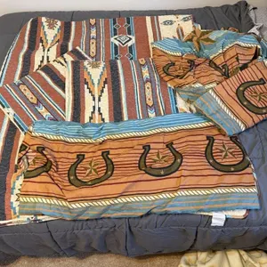 Western king size bedding set, flat, fitted