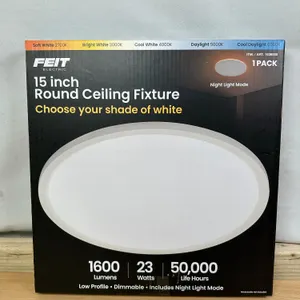 Feit Electric 15” Round Ceiling Fixture with Night Light - New