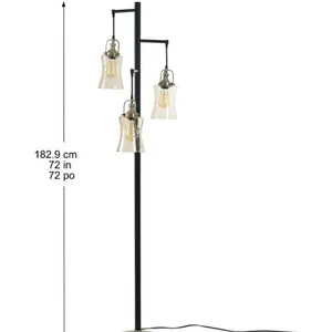 Arden 3-light Floor Lamp - Used/Missing (1) Missing Lamp Shade/Missing (2) Light Bulbs