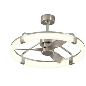 Artika: Sunnyvale 28” Fandelier with Remote, "Brushed Nickel"-  New