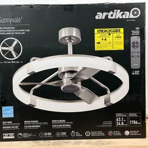 Artika: Sunnyvale 28” Fandelier with Remote, "Brushed Nickel"-  Used/ Untested