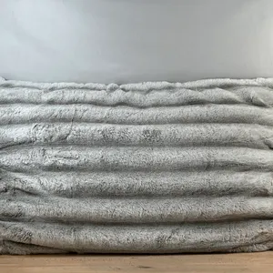 Pem America: Extra Large Faux Fur Pillow, Gray- Used/ Small Stain