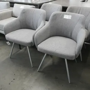 (4) Upholstered Armchairs With Metal Legs