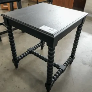 Wood Accent Table With Turned Legs, 20” x 20”