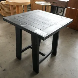 Wood Square Side Table, Distressed Finish, 22” x 23”