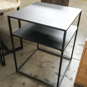 Metal Side Table With Shelf, 18” x 18”