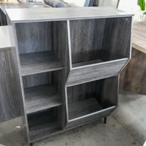 Modern Wood Finish Open Shelf Bookcase, 30” x 14”
