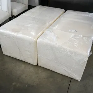 (2) Upholstered Rectangular Ottomans, 46” x 22”