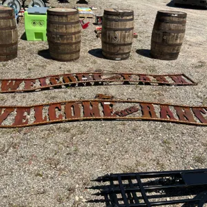 “WELCOME TO THE RANCH“ METAL SIGN, 10’L X 18”H