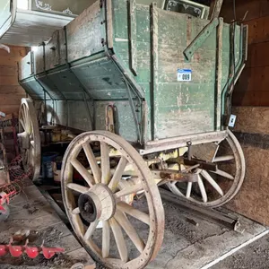 Antique Horse Drawn Wood Grain Wagon