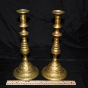 Pair of 12 Inch Brass Candlesticks