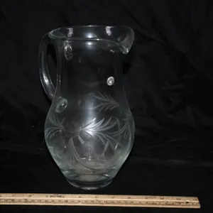 Crystal Etched Water Pitcher