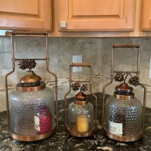 Copper pinecone lanterns