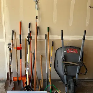 Wheelbarrow and Yard Tools