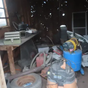 Ridgid Shop Vac, Pressure Tank w/ 1/3 HP Motor, Fan, Yard Tools, Post Hole Digger, Gas Cans