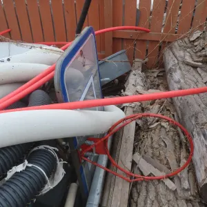 Self-Standing Basketball Hoop w/ Backboard, Weeping Pipe, Channel, Metal Pipe, Lounge Chairs