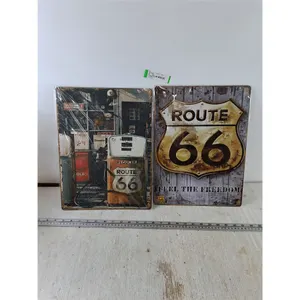 (2) Metal Signs, Route 66