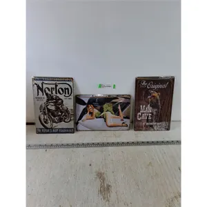 (3) Metal Signs, Norton, Man Cave, Naked Fanny