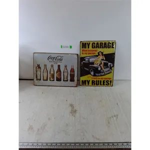 (2) Metal Signs, My Garage and Coca-Cola Bottles