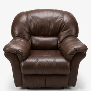 Brown Leather Recliner Chair With Plush Padding