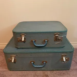 Two Travelgard Suitcases with Contents, Mid-20th Century Vintage Contents Included