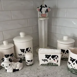 Ceramic Cow Kitchen Canister Set