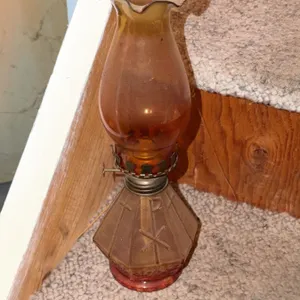 Glass Oil Lamp with Etched Base