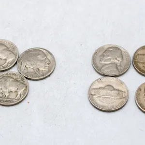 7 VINTAGE BUFFALO ETC US NICKEL LOT