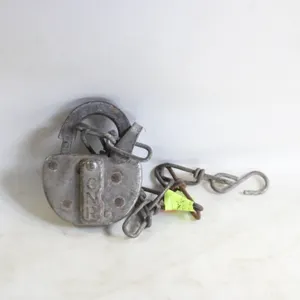 RAILWAY SWITCH LOCK STAMPED CNR WITH CHAIN