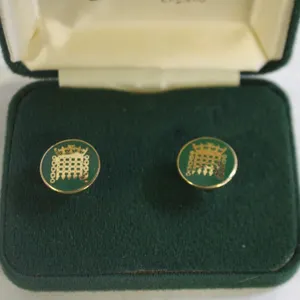CASED HOUSE OF COMMONS CUFF LINKS PAIR MADE BY