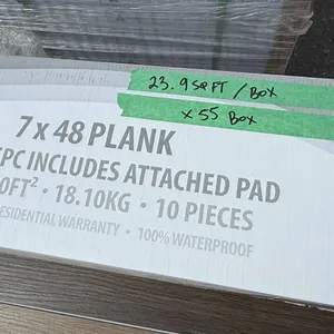 Box of Ariel SPC Plank Flooring 5mm (23.90sqft) waterproof, underlayment