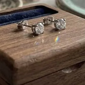 1.0 Carat Solitaire Stud Earrings