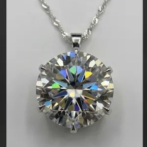 $7560 - 20CT Moissanite Pendant & Chain Set with appraisal