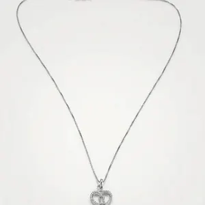 Silver Heart Keyhole Pendant Necklace