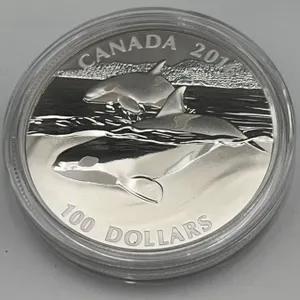 2016 Canada $100 Orca Fine .999 Silver Coin