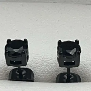 1.0 Carat Black Solitaire stud earrings Set