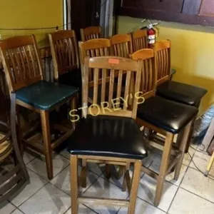 Wood Cushioned Bar Stool - Asst